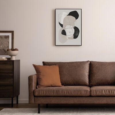 Abstrakti kehystetty taulu 50x70 cm beige/musta
